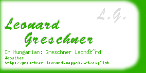 leonard greschner business card